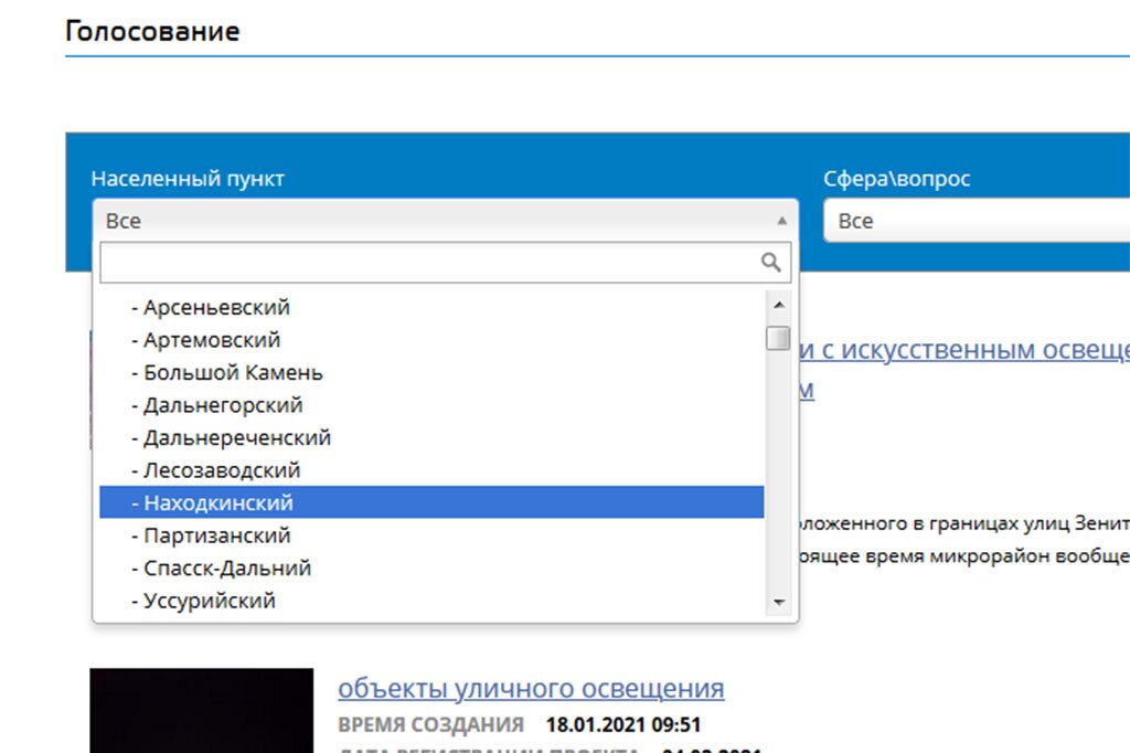 В Находке продолжается голосование по заявкам конкурса «Твой проект»