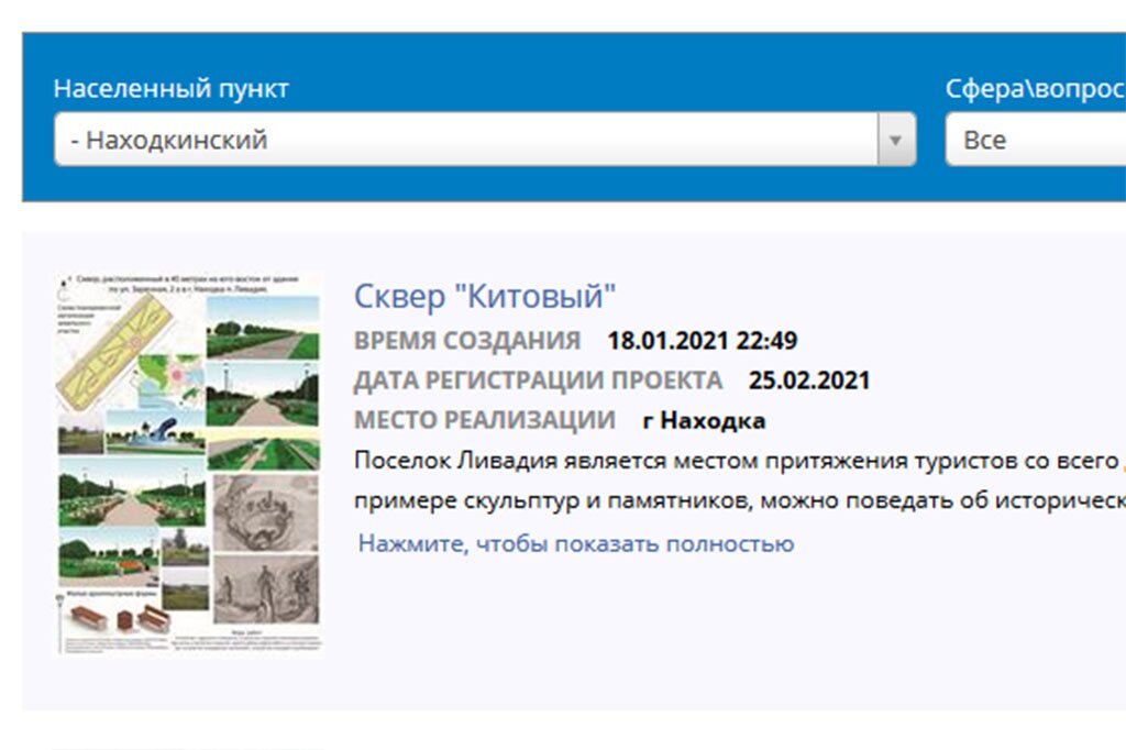 В Находке продолжается голосование по заявкам конкурса «Твой проект»