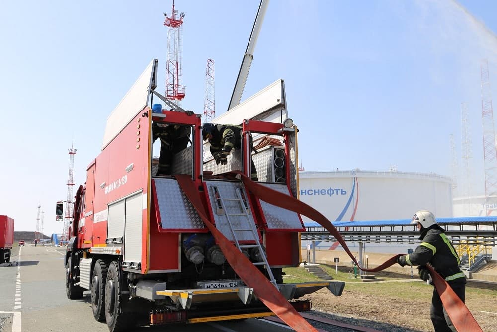 Нефтепорт Козьмино провел плановые пожарные учения